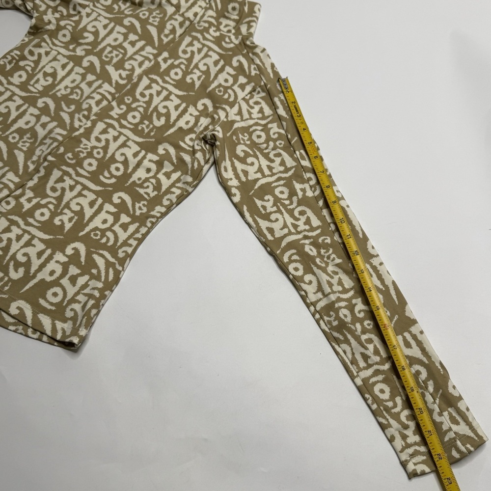 Skea Shimmies Women's Size XS Ski Pullover Tan/Cream Abstract Pattern Mock Zip - Picture 5 of 11